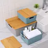 Cesta de Roupas Sujas de Fábrica Caixa de Armazenamento Caixa de Armazenamento de Roupas Domésticas Caixa de Brinquedos Cesta de Armazenamento Personalizada no Atacado com Tampa de Bambu