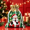 Sacos de Presente com Cordão para Halloween e Natal Mais Vendidos no Exterior, Sacos de Embalagem com Cordão de Natal, Decorações de Natal, Sacos de Alumínio a Laser