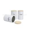 Conjunto de 3 Latas Seladas de Bambu com Tampa Redonda para Café, Chá e Açúcar - Recipientes de Armazenamento de Folha de Flandres para Chá, Açúcar e Grãos de Café