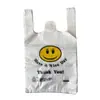 Bolsa de agradecimiento transfronteriza para chaleco bolsa de compras de supermercado comercial bolsa de plástico bolsa de mano para comestibles bolsa de conveniencia roja blanca