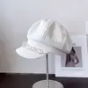 Gorra Plisada de Encaje Octagonal Vintage para Mujer, Nuevo Estilo Primavera, Versátil Estilo Británico, Elegante Gorra de Boina Protectora del Sol