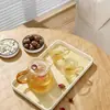 Bandeja para Snacks y Té Imitación Madera Gruesa Taza de Té Taza Tetera Bandeja Mesa de Café de Sala de Estar Rectangular Plato de Frutas