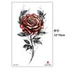 Emmy Nuevo Patrón Grande Rojo y Negro Patrón de Flor de Rosa Calcomanía de Tatuaje Temporal Impermeable Desechable por Transferencia de Agua