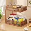 Material Metálico Dupla Camada Prateleira de Armazenamento de Mesa Multifuncional Camadas de Armazenamento Mesa de Jantar Aparador Banheiro Cozinha Organização