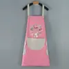 Atacado Avental com Padrão de Coelho Floral Fabricante Avental de Cozinha Impermeável Resistente a Manchas Coral Fleece Limpa Mãos Avental com Alça no Pescoço Avental Estilo Coreano