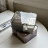 Caja de almacenamiento transparente con tapa para el hogar, sencilla, a prueba de polvo, para escritorio, sala de estar, mesa de café, aperitivos, cesta de plástico, venta al por mayor