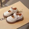 Zapatos de piel con calados para niñas y niños, lazo, suela suave, zapatos de vestir, niñas pequeñas, zapatos pequeños de piel, estilo de verano, encaje, estilo princesa, modernos