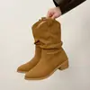 Novas Botas de Cano Médio para Mulheres, Estilo Britânico, Salto Grosso, Faz os Pés Parecerem Bem, Dr. Estilo Martens, Botas de Deserto, Empilhadas, Outono/Inverno, Retrô