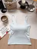 Camisole Sexy de Algodão Puro com Costas Abertas para Mulheres com Busto Acolchoado, Versátil para Roupas de Exterior, Esportes, Yoga, Alça Fina Bandeau Roupa Íntima