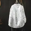 Entrega Directa de Fábrica 2026 Nueva Blusa Elegante para Mujer, Gasa de Algodón de Doble Capa de Primavera, Bordado Floral Artístico, Exquisita y Versátil