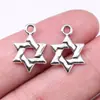 18x14mm 0.8g Plata Antigua Accesorios para Joyería Hecha a Mano DIY Colgante de Estrella de Seis Puntas Doble Cara