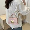 Bolso de Mano de Moda Simple para Combinar con Todo Bolso Bandolera Cruzado de Textil Nuevo de Otoño e Invierno para Mujer Bolso Cuadrado Pequeño para Ir al Trabajo