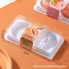 Caixa de embalagem para donuts duas peças de rolo de bolo de pista única embalagem transparente para assar confeitaria