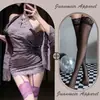 Sexy Qipao Nuevo Estilo Chino con Cuello Alto de Encaje y Cierre de Botones, Lencería Morada Picante de Chica Pura Deseo con Escote Halter, Vestido Bodycon para Mujer