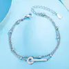Pulsera Anillo Doble Capa Coreana para Mujer, Lujo Accesible, Diseño de Nicho de Gama Alta, Exquisita Joyería de Mano Estilo Mejor Amiga Fábrica Venta al por Mayor