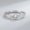 Anillos de Pareja de Diamantes Cruzados Mar Estelar, Unisex, Anillos de Moda con Combinación de Colores de Vidrio, Regalo de Cumpleaños