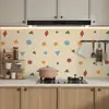 Adesivo à Prova de Óleo Desenho Animado Adesivo de Parede para Cozinha Adesivo de Parede para Fogão Coifa Filme Decorativo à Prova d'Água Resistente a Altas Temperaturas