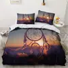 Textil para el hogar transfronterizo impresión digital 3D letras sueño Red Set fantasía pluma grande Té ropa de cama juego de tres piezas Venta al por mayor