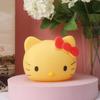 Bonita luz nocturna con forma de gato KT, regalo creativo para niños, luz recargable con pulsaciones, luz decorativa para dormitorio y ambiente de sueño.