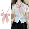 Corbata de Moño Roja con Puntos Blancos de Mango Largo, Elegante Corbata Estilo Universitario, Lindo Accesorio JK, Corbata de Uniforme para Chicas Estudiantes, Juvenil