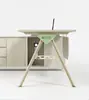 Escritorio de Computadora para Jefe, Escritorio de Supervisor para Gerente de Finanzas con Gabinete Lateral, Escritorio de Oficina Minimalista Moderno con Silla, Set de 1.6m