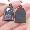 Pintura a Óleo Criativa Gota Nadando Esqueleto Preto de Halloween Palhaço de Terror Mão de Esqueleto de Rosa Pingente Acessórios de Joias DIY