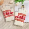 Luvas de Tricô Quentes de Inverno, Luvas de Lã Jacquard da Moda, Luvas Espessas à Prova de Frio com Forro de Fleece para Viagem ao Ar Livre com Tela Sensível ao Toque