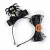 Acessórios de Cabelo com Atmosfera de Halloween Laço Engraçado de Abóbora Aro de Cabelo com Rede Headband Headwear Novo 2026 para Mulheres Crianças