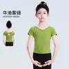 Tops de Baile para Niñas Primavera Algodón Infantil Manga Corta Ropa de Baile Ballet Ropa de Práctica Danza China