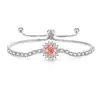 Pulsera de Girasol con Piedras Preciosas de Colores de Venta Caliente en Tiktok con Diamante de Alto Carbono Ultra Brillante Corte Rosa Joyería, Dropshipping Transfronterizo Transmitido en Vivo