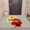Novo Tapete de Chão Tridimensional Floral de Terra de Diatomáceas para Entrada, Capacho Decorativo, Absorvente de Água, Secagem Rápida, Tapete Antiderrapante