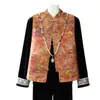 Novo conjunto de outono estilo chinês para mães, jaqueta colete de veludo dourado, novo modelo 2026, terno estilo chinês para mulheres de meia-idade e idosas