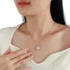 Elegante collar con colgante de moissanita en forma de gota de agua, cadena para la clavícula S925 de plata multicapa con incrustaciones de piedras brillantes