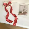 Bufanda Larga de Seda a Lunares Retro a la Moda para Mujer en Primavera y Otoño Moda de Chicas Populares Bufanda Decorativa Versátil Cinta Fina Estrecha