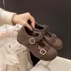 Estilo casual~2026 Otoño Nuevo Zapatos Mary Jane Birkenstock Mocasines Completamente Cubiertos de Fieltro de Lana Versátiles Suela Suave Zapatos que Aumentan la Altura Interior