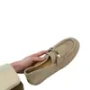 Mocasines ultra-suaves de piel de oveja para mujer, del mismo estilo que los de Mamá Uva, con hebilla estilo británico, zapatos casuales slip-on para mujer