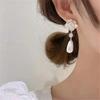 Aretes Coreanos Populares de Camelia Simple con Perla para Mujer ins Estilo Frío Nicho Retro Moderno Aguja de Plata S925