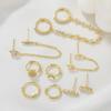 Conjunto Popular Europeo y Americano de Pendientes de Estrella y Luna con Cadena de Borla de Circonita, Pendientes Colgantes, Pendientes Transfronterizos de Lujo Ligero de Gama Alta para Mujer