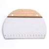 Raspador de polvo para salchichas de acero inoxidable con mango de madera para cortar masa, con escala, cortador de fideos, herramienta para hornear, corte de harina