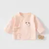 Camisa de Bebé de Algodón Puro Clase A para Todas las Estaciones con Espalda Semiabierta Ropa para Recién Nacidos para Primavera y Otoño Ropa de Casa para Atar