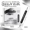 Marcadores Color Oro y Plata Transfronterizos de Amazon para Dibujo de Estudiantes, Álbumes de Fotos DIY, Tarjetas de Felicitación, Plumas Marcadoras de Doble Punta y Plumas para Capas de Color