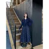 Traje de Vestido de Estilo Preppy de Alta Gama Tallas Grandes para Mujer Otoño Gordita mm Top Coreano con Cordones + Falda de Tirantes a Cuadros