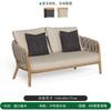 Sofá Nórdico Personalizado para Exterior Patio Impermeable Teca Cuerda Ratán Combinación Sofá Balcón Jardín Muebles de Exterior