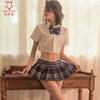 Sexy Estudante Vestido Mulheres plissado saia curta sexy jk cintura Set Home Underwear Teasing Roupa de cama 1690