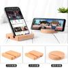 Suporte de Celular e Tablet de Madeira Decoração Criativa para Mesa Suporte de Celular de Faia Nogueira Base Simples de Madeira Maciça para Celular