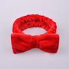 Diadema Casual de Color Sólido de Terciopelo Coral con Lazo Diadema de Felpa Diadema para Maquillaje y Lavado Facial para Mujer Accesorios de Belleza Elásticos para el Cabello