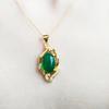Colgante de esmeralda tipo hoja al por mayor de fábrica, collar de esmeralda para mujer, hojas huecas, collar de cristal verde
