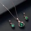 Conjunto de Colar e Brincos de Liga Ouro Rosé para Mulheres, Joias Transfronteiriças de Estilo Floral de Luxo Leve de Nicho, Acessórios Simples e Versáteis