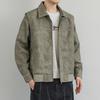 Otoño 2024 Nueva Chaqueta de Cuero Guapo para Hombre Estilo Coreano Chaqueta de Tela Moderna Moda Masculina