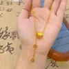 Tienda de oro con diseño de escamas de dragón para coche, collar pequeño para hombre, cadena de clavícula de nicho, joyería chapada en oro de cobre, regalo para novia